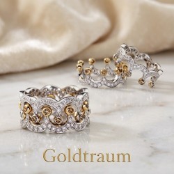  Ring mit Fianiten. Silber & Gold