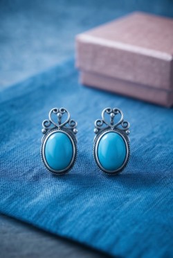 Серьги из серебра с бирюзой