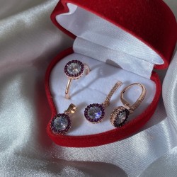 Vergoldetes Silberset mit Swarovski&reg; & Zirkonia