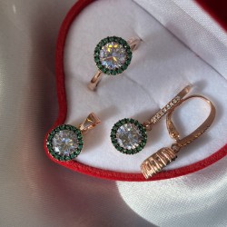 Vergoldetes Silberset mit Swarovski&reg; & Zirkonia
