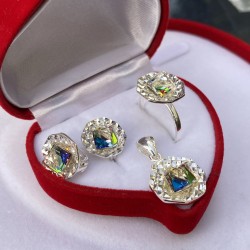 Silberset mit Swarovski&reg; 