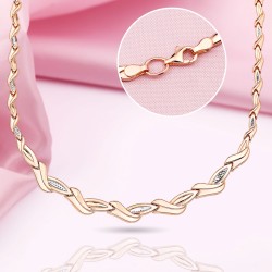 Goldcollier Russisches Gold 585 bicolor
