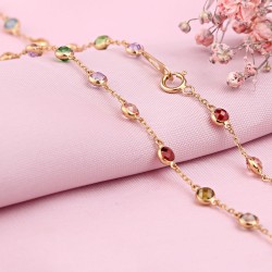 Goldcollier Gelbgold Russisches Gold 585 Zirkonia