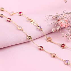 Goldcollier Gelbgold Russisches Gold 585 Zirkonia
