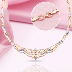 Goldcollier Russisches Gold 585 bicolor