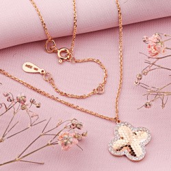 Rotgold Collier mit Diamanten 585 kaufen
