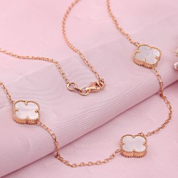 Goldcollier aus Rotgold 585 mit Perlmutt ⌀10 mm
