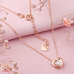 Rotgold Collier 585 Diamanten