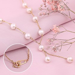 Goldcollier Gelbgold Russisches Gold 585 Perlen