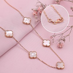 Goldcollier aus Rotgold 585 mit Perlmutt ⌀10 mm