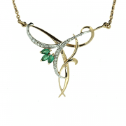 Goldkette mit Smaragden und Diamanten