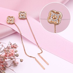 Goldohrringe zum Durchziehen Rotgold 585