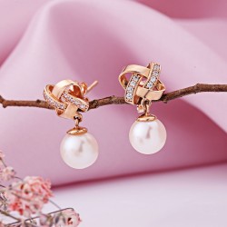 Goldohrstecker Russisches Gold 585 Zirkonia Perle