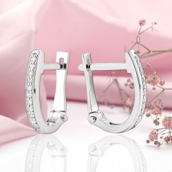Goldohrringe mit Diamanten Weißgold 585