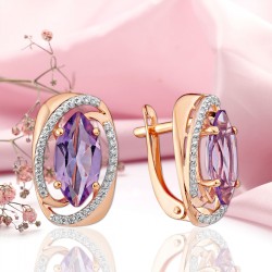 Goldohrringe mit Amethyst