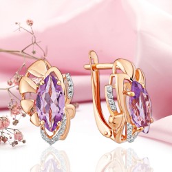 Goldohrringe mit Amethyst