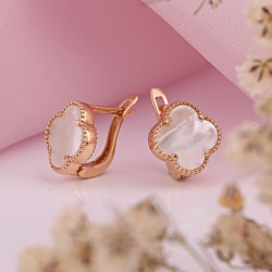 Goldohrringe aus Rotgold 585 Perlmutt ⌀10 mm