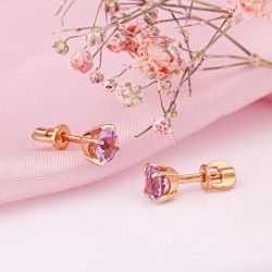 Ohrstecker 14К Rotgold mit Amethyst