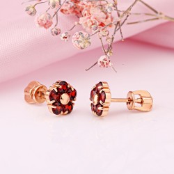 Ohrstecker 14К Rotgold mit Granat
