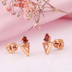 Ohrstecker 14К Rotgold mit Granat