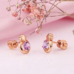 Ohrstecker 14К Rotgold mit Amethyst