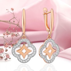 Ohrhänger Rotgold 585 Zirkonia 