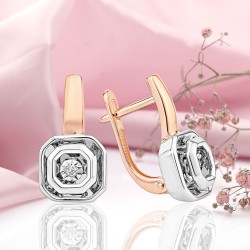 Dancing Diamond Goldohrringe 585 Russisches Gold