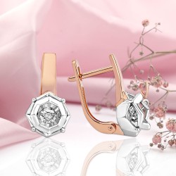 Dancing Diamond Goldohrringe 585 Russisches Gold