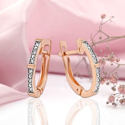 Goldohrringe mit Diamanten Russisches Gold 585