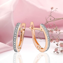 Goldohrringe mit Diamanten Russisches Gold 585