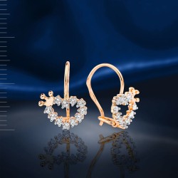 Серьги золотые с фианитами