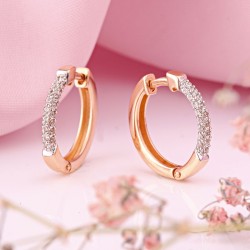 Goldohrringe Kongo Creolen Russisches Gold 585 Zirkonia