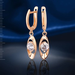  Cерьги с фианитами Swarovski&reg; Русское Золото