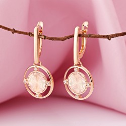 Rotgold 585 Ohrhänger mit Zirkonia