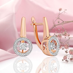 Dancing Diamond Goldohrringe 585 Russisches Gold
