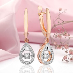 Dancing Diamond Goldohrhänger 585 Russisches Gold