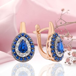 Goldohrringe in Deutschland Diamanten und Saphir