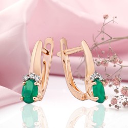 Ohrringe aus Rotgold 585 Achat Zirkonia
