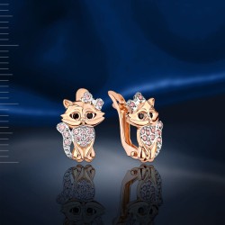 Goldene Ohrringe "Motilda", mit Zirkonia