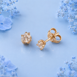 Goldohrstecker Russisches Gold 585 Zirkonia