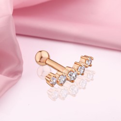Goldpiercing Ohrpiercing 585 Rotgold Zirkonia