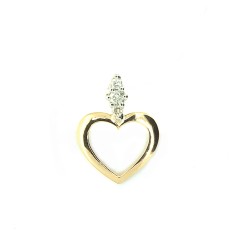 Goldanhänger in Herzform mit Diamanten