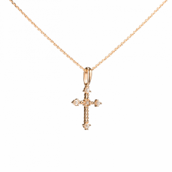 Goldenes Kreuz-Anhänger mit Diamanten