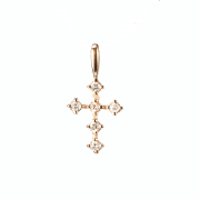 Золотая подвеска-крестик с бриллиантами