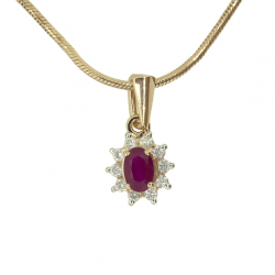 Goldanhänger mit Rubin und Diamanten