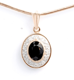 Goldener Anhänger mit Saphir und Diamanten