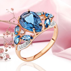 Damenring Goldring mit Topas 585