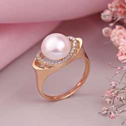 Perlen & Zirkonia. Goldring