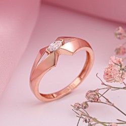 Russisches Gold in Deutschland Ring aus Rotgold 585 mit Zirkonia
