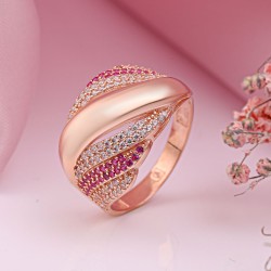 Russisches Rotgold 585 in Deutschland kaufen Goldring Zirkonia